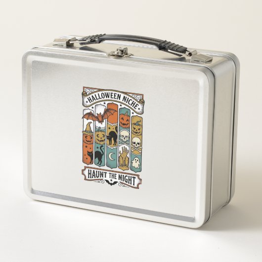 Lunch Box Chemise Rétro Halloween avec Rayure Fantomatique V (Devant)