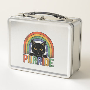 Lunch Box Chemise Vintage Purride Chat Noir Arc-en-Ciel Desi