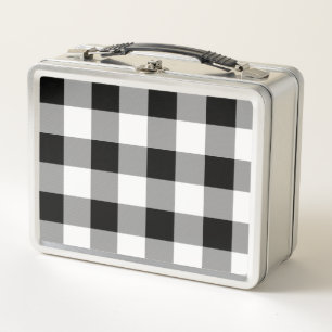Lunch Box Chèque de bison noir et blanc