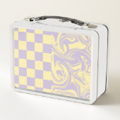Lunch Box Chèques et tourbillons - Pastel Jaune et Violet (Dos)