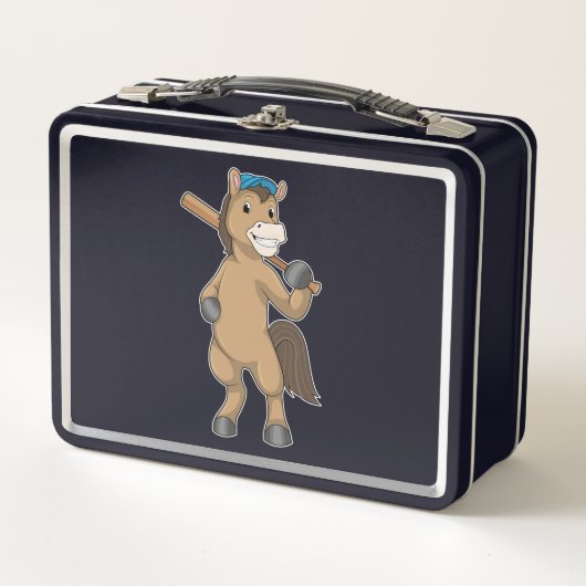 Lunch Box Cheval au baseball avec batte de baseball (Devant)