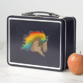 Lunch Box Cheval avec cheveux arc-en-ciel (En situation)