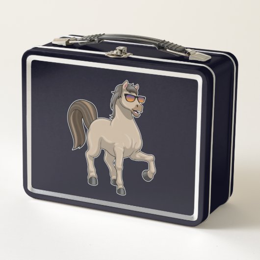 Lunch Box Cheval avec lunettes de soleil (Devant)
