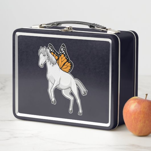 Lunch Box Cheval avec papillon (En situation)