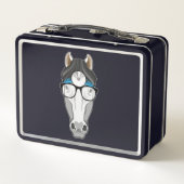 Lunch Box Cheval comme docteur avec lunettes (Dos)