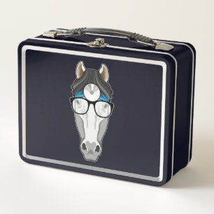 Lunch Box Cheval comme docteur avec lunettes