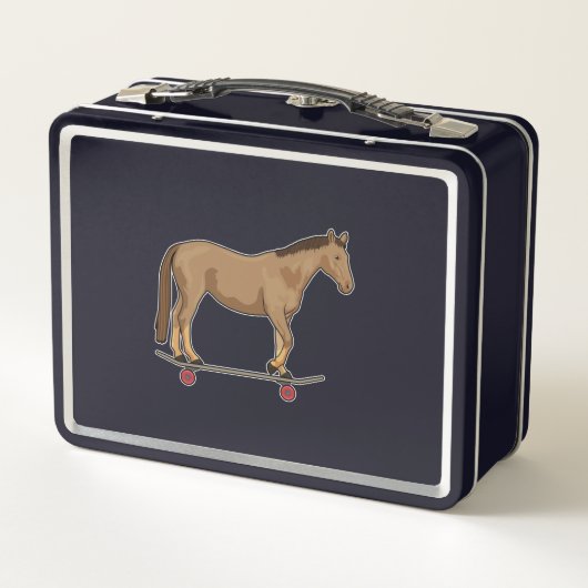 Lunch Box Cheval comme patineur sur skateboard (Dos)