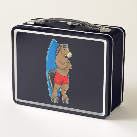 Lunch Box Cheval comme Surfer avec Surfboard (Dos)