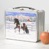 Lunch Box Cheval de Tinker Tinker Gypsy Vanner Brown Pinto (En situation)