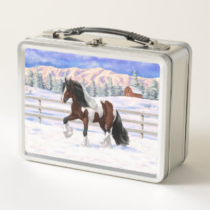 Lunch Box Cheval de Tinker Tinker Gypsy Vanner Brown Pinto