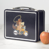 Lunch Box Cheval en Cowboy avec Lasso & Motorcycle (En situation)