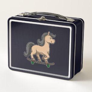 Lunch Box Cheval en Patinage avec Skateboard