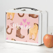 Lunch Box Cheval Lover rose (En situation)