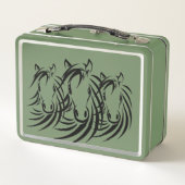 Lunch Box Cheval noir sur vert (Dos)