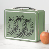 Lunch Box Cheval noir sur vert (En situation)