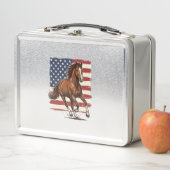 Lunch Box Cheval patriotique conception vectorielle occident (En situation)