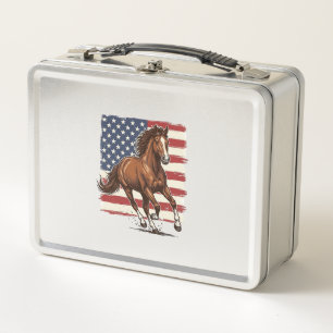 Lunch Box Cheval patriotique conception vectorielle occident