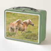 Lunch Box Chevaux Dans La Pré Nom Personnalisé (Devant)