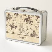 Lunch Box Chevaux de Rodéo Occidentaux Cowboy Personnalisés (Devant)