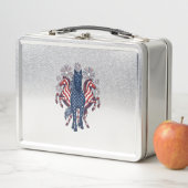 Lunch Box Chevaux patriotiques Conception vectorielle de feu (En situation)