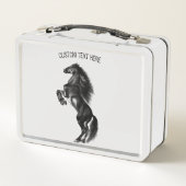 Lunch Box Chevaux sauvages noirs droits - Ajouter votre text (Dos)