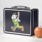 Lunch Box Chèvre comme Batsman avec chauve-souris de cricket (En situation)