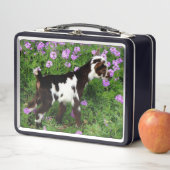 Lunch Box Chèvre naine nigériane flashy Kid en fleurs violet (En situation)