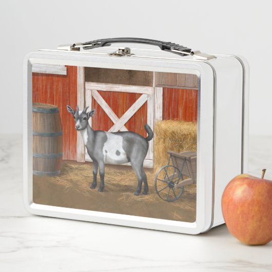 Lunch Box Chèvre tachetée gris mou (En situation)