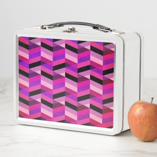 Lunch Box Chevron Abstrait/Herringbone | Purples et violets (En situation)