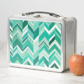 Lunch Box Chevron Turquoise et Turquoise rétro (En situation)