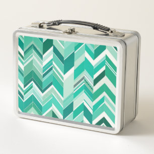Lunch Box Chevron Turquoise et Turquoise rétro