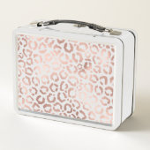 Lunch Box Chic Rose Gold Leopard Cheetah Poster de animal (Dos)