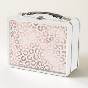Lunch Box Chic Rose Gold Leopard Cheetah Poster de animal