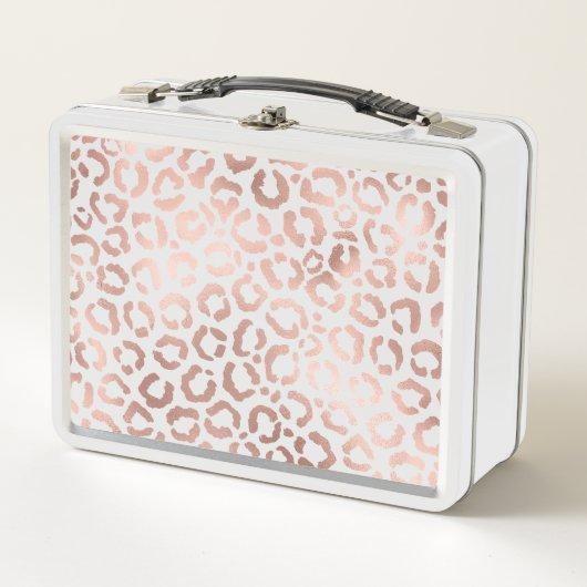 Lunch Box Chic Rose Gold Leopard Cheetah Poster de animal (Devant)