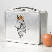 Lunch Box Chien à poils longs portant la couronne (En situation)