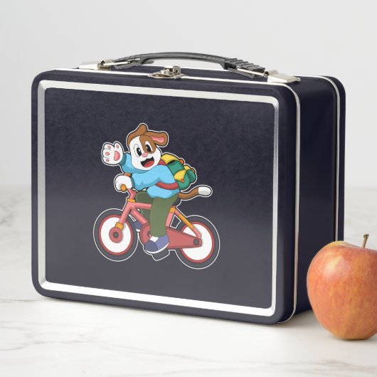 Lunch Box Chien à vélo (En situation)
