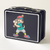 Lunch Box Chien au baseball avec batte de baseball (Dos)