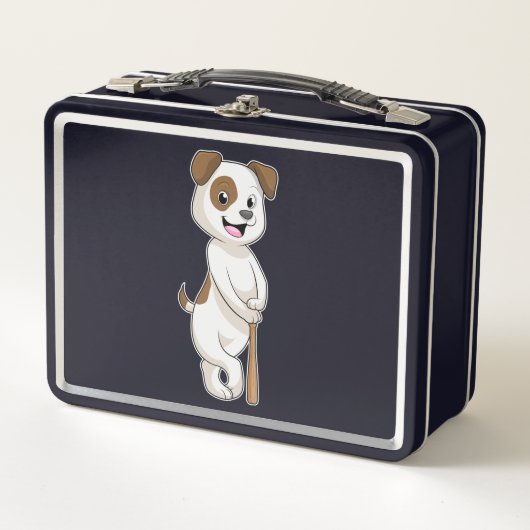 Lunch Box Chien au baseball avec batte de baseball (Devant)