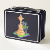 Lunch Box Chien aux échecs avec pièce d'échecs Queen (Dos)