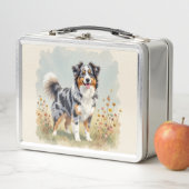 Lunch Box Chien Berger Australien Merle Queue Longue (En situation)