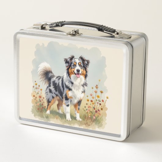 Lunch Box Chien Berger Australien Merle Queue Longue (Devant)