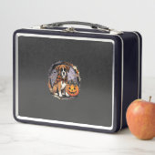 Lunch Box Chien Boxer Halloween Citrouille Sublimation (En situation)