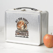 Lunch Box Chien chasse les zombies Conception de vecteur Hal (En situation)