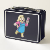 Lunch Box Chien comme coiffeur avec peigne (Dos)