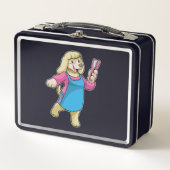 Lunch Box Chien comme coiffeur avec peigne (Devant)