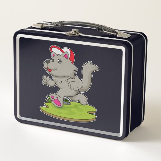 Lunch Box Chien comme coureur avec Casquette (Devant)