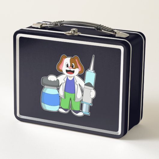 Lunch Box Chien comme docteur avec seringue (Devant)