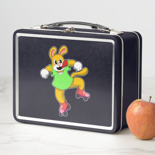 Lunch Box Chien comme Patineur en ligne avec Patins en ligne (En situation)