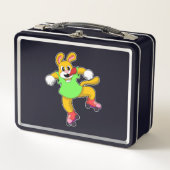 Lunch Box Chien comme Patineur en ligne avec Patins en ligne (Devant)