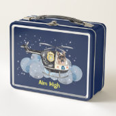 Lunch Box Chien de police mignon sur hélicoptère (Devant)